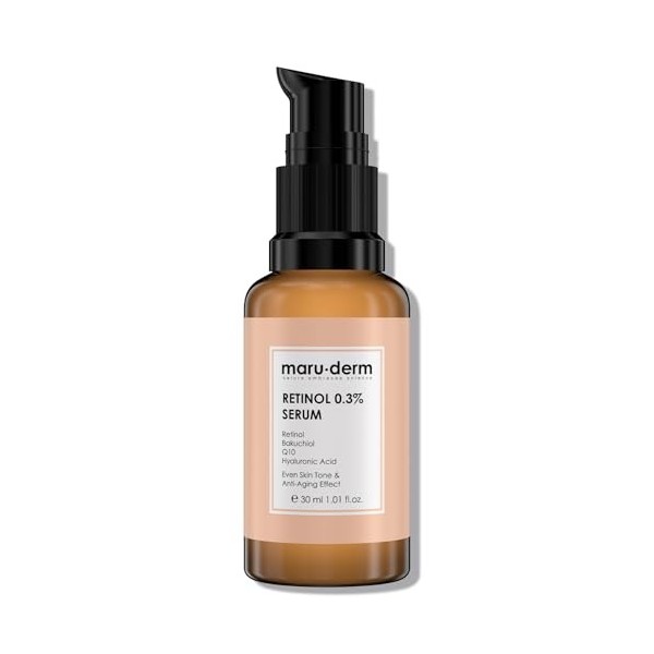 Maruderm Sérum au Rétinol – Soin Visage Anti-Âge | Réduit Rides & Ridules, Améliore la Fermeté & l’Éclat de la Peau, 30 ML