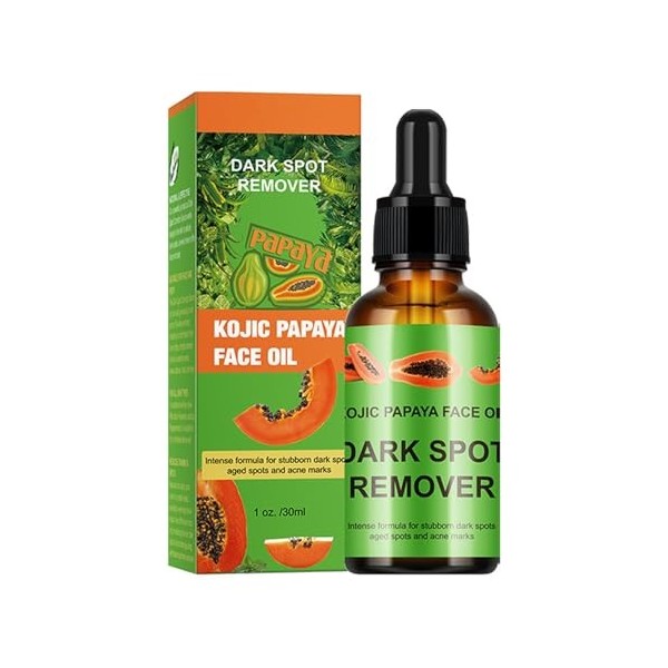Sérum à lacide kojique à la papaye – Sérum facial anti-taches brunes, sérum éclaircissant hydratant pour le visage et le cor