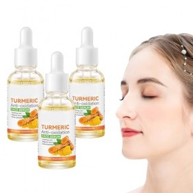 Pemarlis 3 pièces Sérum Correcteur de Taches au Curcuma,Turmeric Serum,Huile Faciale au Essentielle de Curcuma,éclaircir Les 