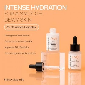 Skincyclopedia Ceramide Serum, sérum visage à lacide hyaluronique et au complexe de céramides 3%, hydrate et renforce la bar