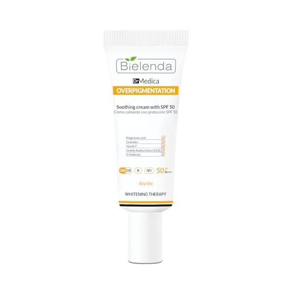 Bielenda Dr Medica Crème apaisante surpigmentation avec SPF 50 pour la journée, 50 ml