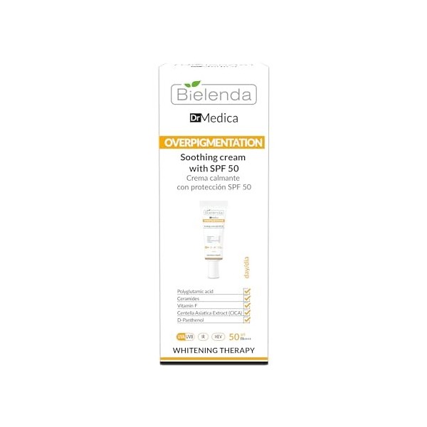 Bielenda Dr Medica Crème apaisante surpigmentation avec SPF 50 pour la journée, 50 ml