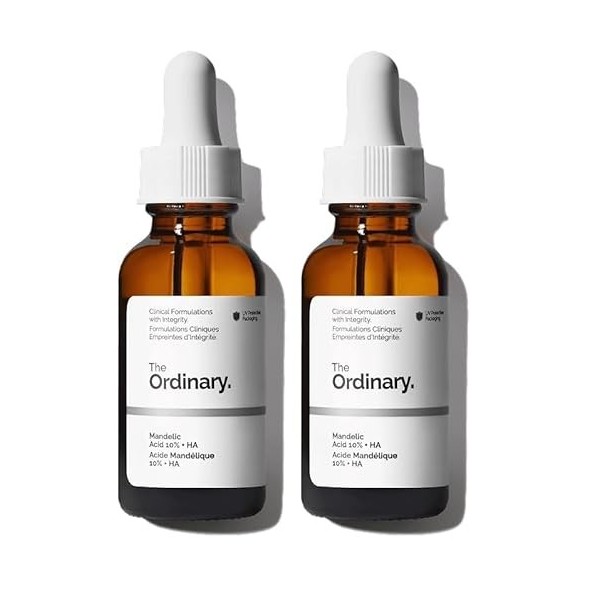The Ordinary Acide Mandélique 10% + Acide Hyaluronique, Sérum exfoliant doux, pour purifier et hydrater la peau, 30 ml Lot d ...