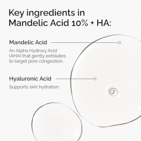The Ordinary Acide Mandélique 10% + Acide Hyaluronique, Sérum exfoliant doux, pour purifier et hydrater la peau, 30 ml Lot d ...