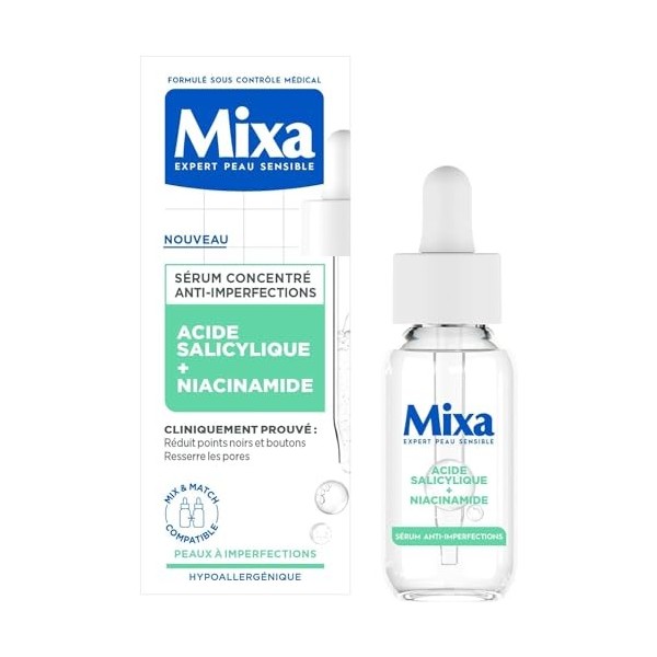 Mixa – Lot de 2 Sérums - Sérum Concentré Anti-Taches Pour Teint Terne et Irrégulier 30 ml + Sérum Concentré Anti-Imperfection