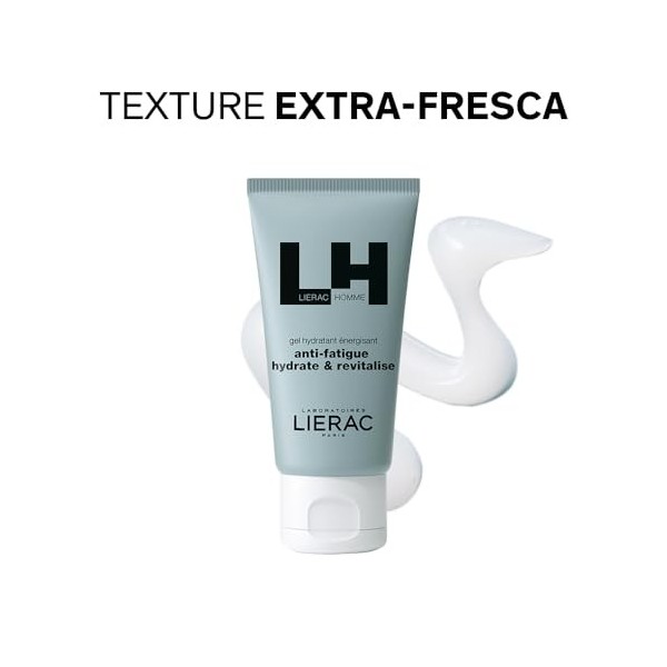 Lierac - Lierac Homme - Gel Hydratant Energisant 50ml - Soin Visage - Anti-fatigue - Hydrate - Revitalise - Formule non grass