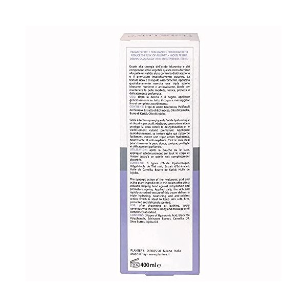 Planters Acide Hyaluronique Crème Fluide pour Corps Super Hydratante 400 ml