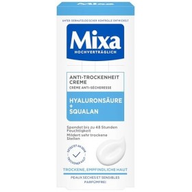Mixa Crème anti-sécheresse pour le visage - Pour peaux sèches et sensibles - Avec acide hyaluronique et squalane - 50 ml