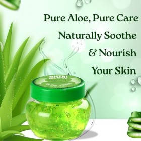 Nutriglow Aloe Vera Gel Great for Face, Hair, Acne, Sunburn, Bug Bites, Rashes, Glowing and Radiant Skin, Hydrating Gel Relie