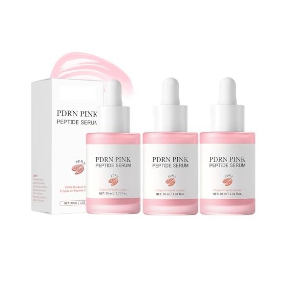 Sérum Pink Glow avec peptides dADN de saumon, sérum coréen éclaircissant la peau pour femme, traitement hydratant, améliore ...