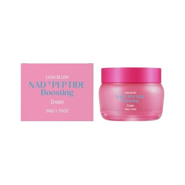 Feuchtigkeitsspendende NAD + Peptid-Gesichtscreme - Hydratant quotidien pour peau douce - Soin léger pour peaux sèches et mix...