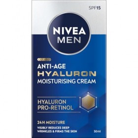 NIVEA MEN Hyaluron Crème anti-rides anti-âge avec acide hyaluronique pour homme 50 ml