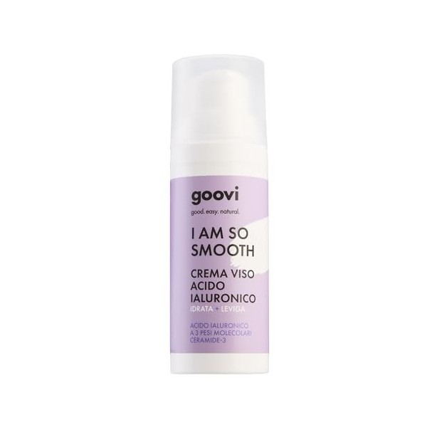 GOOVI I Am So Smooth Hyaluronic Acid Crème hydratante pour le visage avec triple acide hyaluronique et céramides, raffermit e