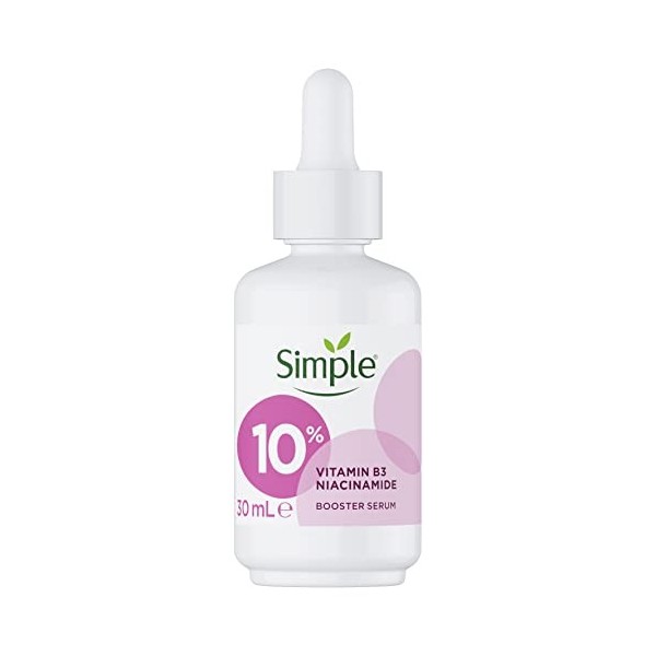Simple Sérum Booster à 10% de Niacinamide Vitamine B3 Produit de soin pour la peau adapté à tous les types de peau pour un