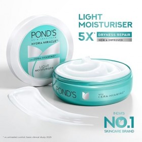 PONDS Crème hydratante légère pour le visage 200 ml, crème légère non grasse avec vitamine E pour une peau douce et éclatant