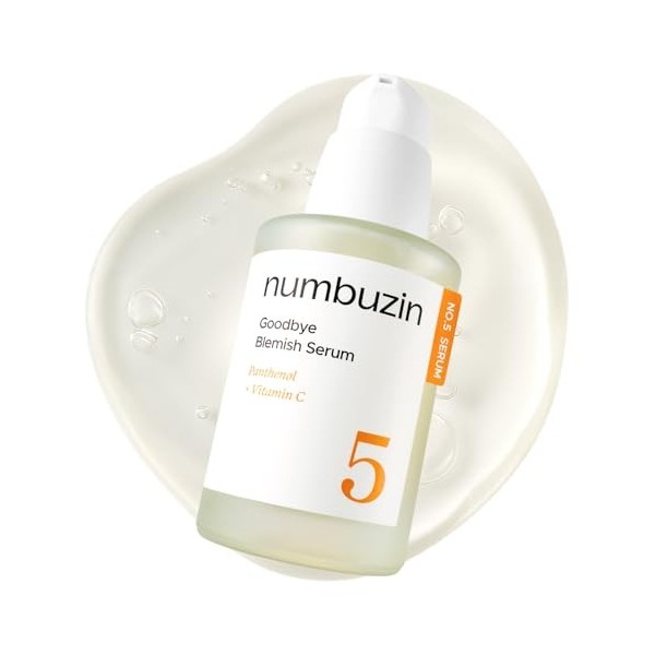 numbuzin N°5 Sérum | Anti-imperfections | Cicatrices dacné, Vitamine C, Niacinamide, Antioxydant | Sérum léger, soin du visa