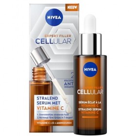 NIVEA Cellular Expert Filler Sérum Éclat à la Vitamine C 1x 30 ml — Sérum visage enrichi en Vitamine C & E et Acides Aminés C...