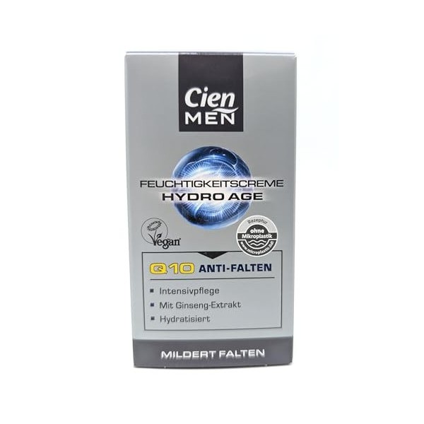 Cien Men Hydo Age Q10 Crème hydratante anti-rides avec extrait de ginseng hydratant 50 ml