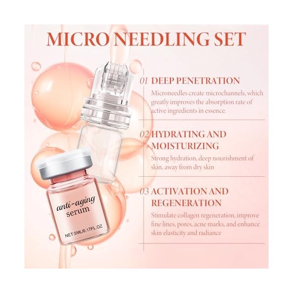 Micro Infusion Visage, Micro Needling Visage, Microneedling visage, microneedling Serum, Réduit les Rides et Restaure Lélast