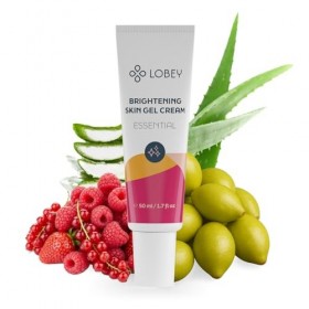 Lobey Glow Crème pour le visage avec vitamine C – Soin éclaircissant hydratant pour peaux mates – À laloe vera, à la prune d ...