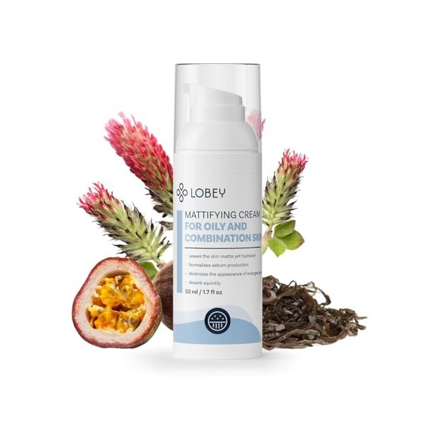 Lobey Glow Crème pour le visage avec vitamine C – Soin éclaircissant hydratant pour peaux mates – À laloe vera, à la prune d ...