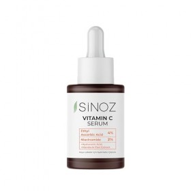 Sinoz Sérum Visage Vitamine C | 4% Vitamine C + 2% Niacinamide | Acide Hyaluronique & Vitamine E | Unifie le teint, Réduit ta