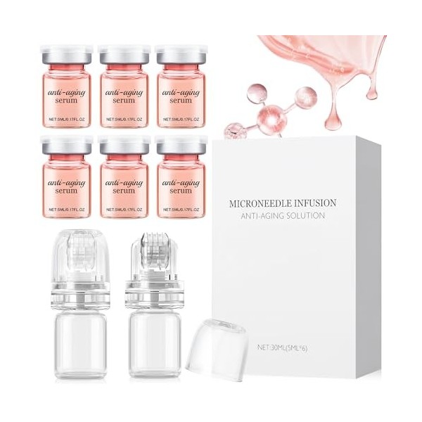 Micro Infusion Visage, Serum Microneedling Visage, Micro Needling visage, Atténue les Ridules, Raffermit la Peau, la Laissant