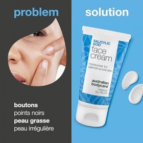 Crème Hydratante Visage à l’Acide Salicylique – Soin Anti-Imperfection pour Peau Grasse, Boutons & Points Noirs – Moisturizer