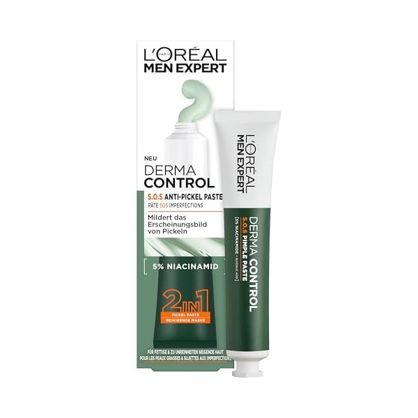 LOréal Men Expert Soin du visage anti-boutons SPF 30 pour homme, crème pour les peaux impures et sujettes à lacné, crème po C...