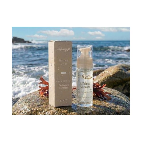 Saflora Sérum raffermissant - Effet lifting instantané en 1 heure - Soin du visage anti-âge pour peaux matures - Réduit les r