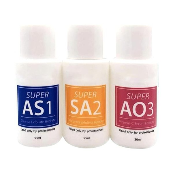 Aqua Peeling Solution, 3 Types de Solution à Petites Bulles Nettoyage en Profondeur Liquide Hydratant Sérum, Soins de la Peau