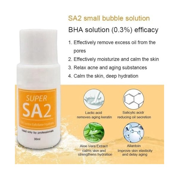 Aqua Peeling Solution, 3 Types de Solution à Petites Bulles Nettoyage en Profondeur Liquide Hydratant Sérum, Soins de la Peau