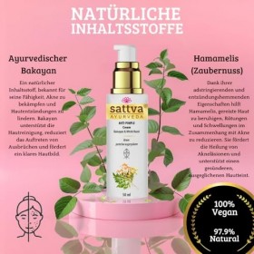 Sattva Crème anti-boutons contre les impuretés du visage – Crème anti-imple de Sattva avec bakayan et hamamélis – Crème natur
