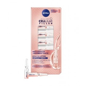 NIVEA CELLULAR FILLER Anti Gravité + Récompactant Ampoules Effet Lifting Sérum visage x 7 x 8,40 ml, Sérum facial anti-rides 