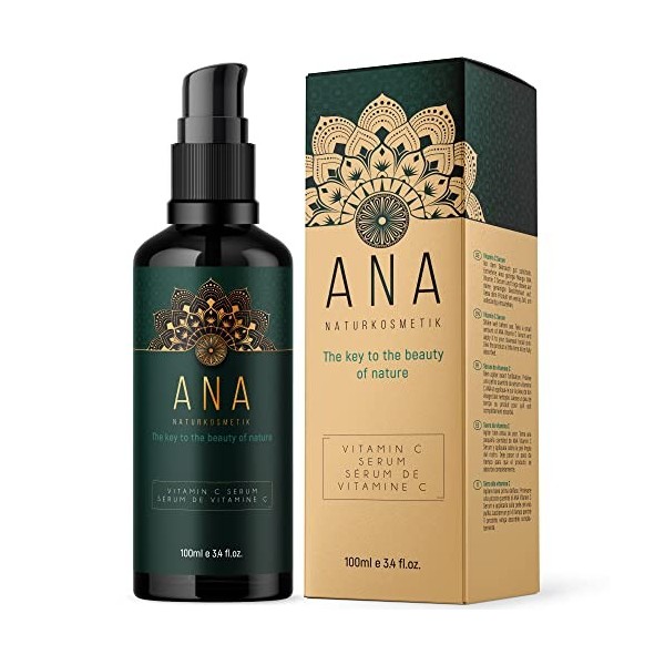 Sérum Vitamine C BIO 100ml - Sérum visage Vitamine C Vegan - Sérum anti-âge revitalisant - le visage avec huile de chanvre & 