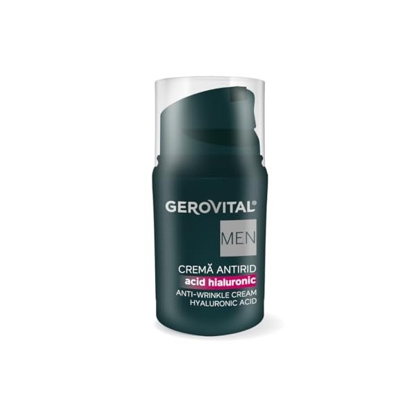 Gerovital Men Crème Visage Homme à l’Acide Hyaluronique 30 ml – Soin Hydratant Anti-Rides – Absorption Rapide – Texture Légèr