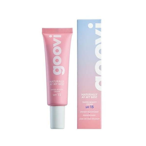 GOOVI Naturally Tinted Beauty Cream - Crème de jour teintée SPF 15 - BB crème naturelle pour tous les types de peau - Hydrata