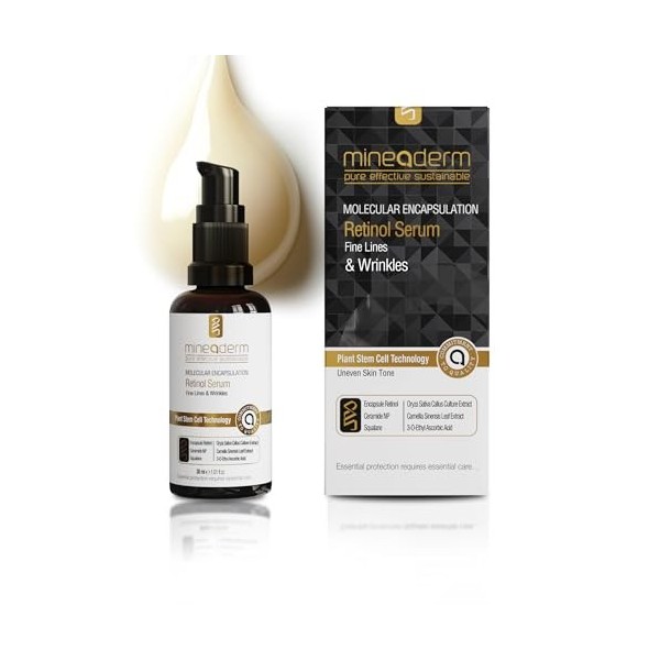 Mineaderm Sérum moléculaire encapsulation au rétinol | Sérum anti-âge et anti-rides au rétinol