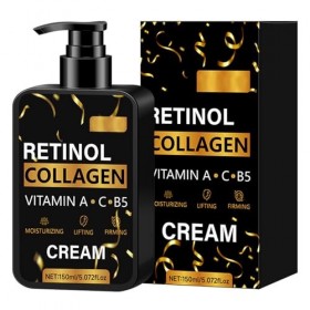 Crème hydratante au collagène au rétinol pour homme avec vitamine A, C, B5, crème de nuit naturelle, soin du visage pour homm
