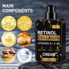 Crème hydratante au collagène au rétinol pour homme avec vitamine A, C, B5, crème de nuit naturelle, soin du visage pour homm