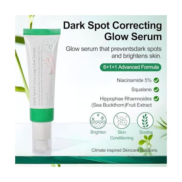 Wffeila Sérum raffermissant et hydratant pour le visage Dark Spot Correcting Glow 50 ml pour un teint irrégulier, soin de la 