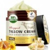 Beef Tallow Skin Care 120 g, Tallow and Honey Balm for Face & Body-100% Grass-Fed Beef Tallow, Deep Hydration & Nourish Whipp