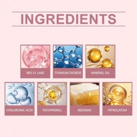 Baume hydratant rose pour le visage, les lèvres et les joues - feuchtigkeitsspendender brillance, portable Mehrzweck-Make-up-...