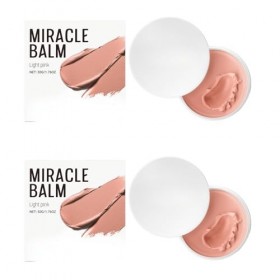 Baume hydratant rose clair pour le visage, les lèvres et les joues - feuchtigkeitsspendender brillance, portable Mehrzweck-Ma...