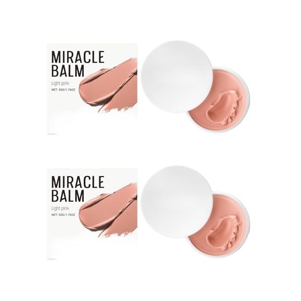 Baume hydratant rose clair pour le visage, les lèvres et les joues - feuchtigkeitsspendender brillance, portable Mehrzweck-Ma...