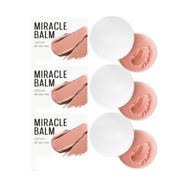 Baume hydratant rose clair pour le visage, les lèvres et les joues - feuchtigkeitsspendender brillance, portable Mehrzweck-Ma...