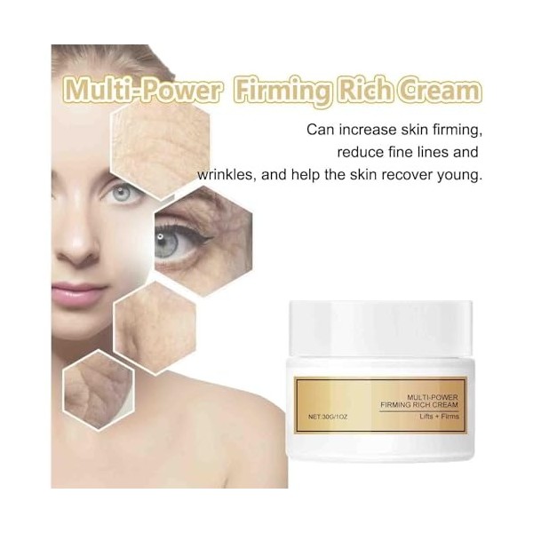 Crème raffermissante multi-puissance Crème anti-rides anti-âge pour le visage Crème riche hydratante liftante pour le visage 