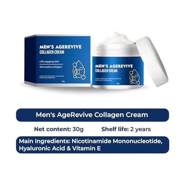 EXQST Crème au collagène pour Hommes, hydratant Quotidien, Anti-Rides, Anti-âge, raffermissante, Lifting de la Peau, crème ra