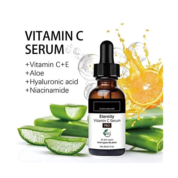 Eternity Vitamine C Sérum Collagène Anti-âge Vitamine C Sérum Vitamine C Sérum pour le visage Taches foncées Blanchissant Ess