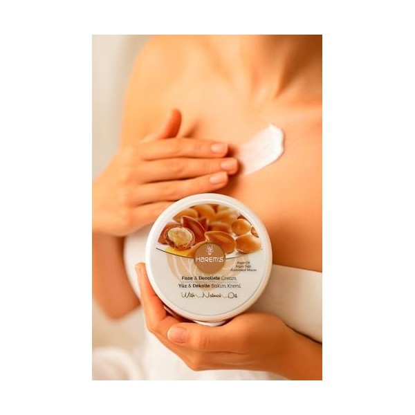 Crème visage & décolleté à lhuile dargan 125 ml – soin nourrissant & anti-âge, peau douce et protégée Crème Jour et Nuit